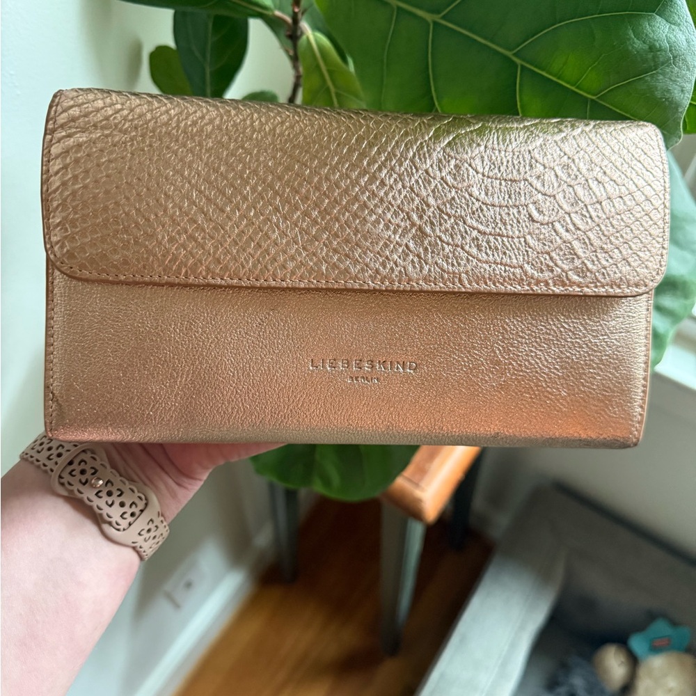 Liebeskind Gold Wallet Luxurious Leather Accessory